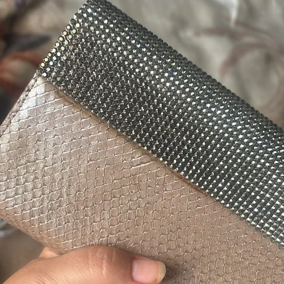 Swarovski crystal and python vintage shoulder clutch - Picture 6 of 16